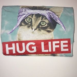 DOM Tee Shirt Hug Life Blue & White Colors Size Large Unisex